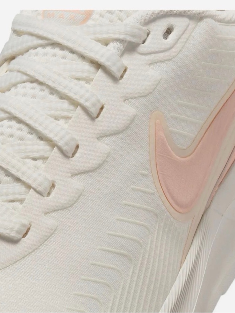 Nike Air Max White & Light Pink Air Cushion Sneaker - Picture 5 of 6